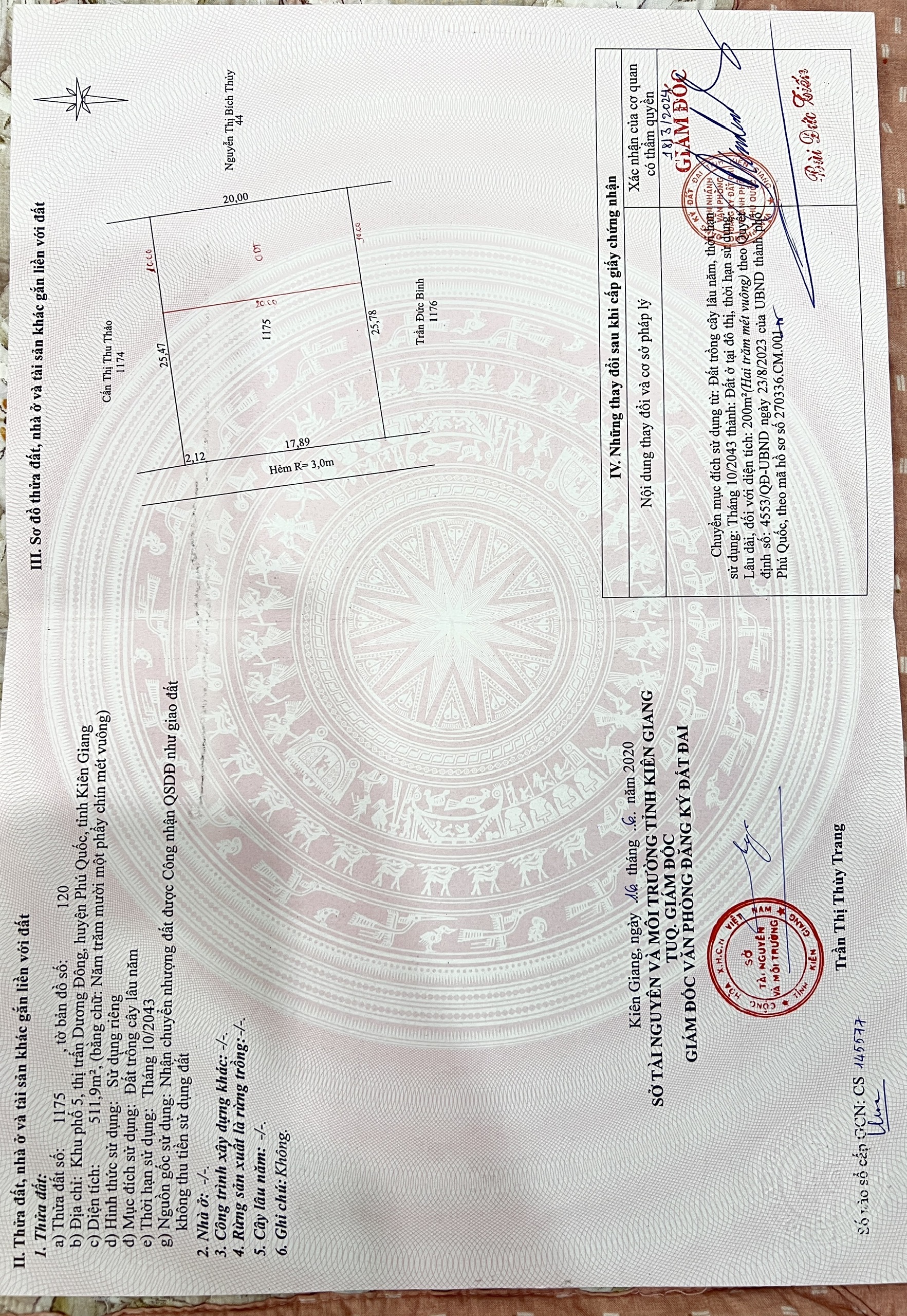 Bán đất 1110m² tại khu phố 5, Đặc khu Phú Quốc