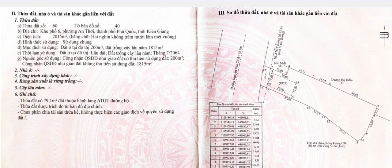 Bán nhà 2015m² tại An Thới, Đặc Khu Phú Quốc